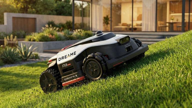 Robot tosaerba Dreame A3 AWD Pro su prato ripido