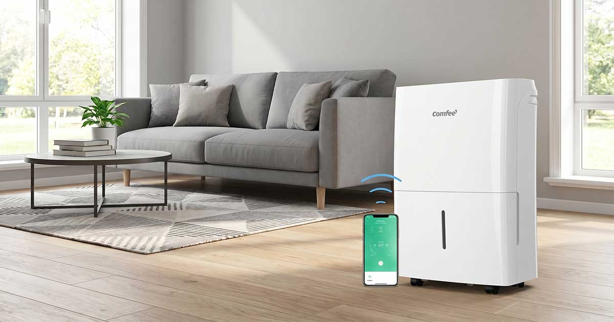 COMFEE' Deumidificatore Smart WiFi MDDF-16DEN7-WF bianco in living moderno