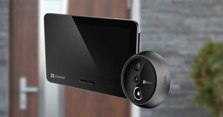 EZVIZ EP4 spioncino digitale smart WiFi 4K con schermo touch da 5,5 pollici colore oro