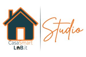 Logo ufficiale di CasaSmartLab STUDIO con marchio aziendale e scritta Studio per la progettazione smart home assistita da intelligenza artificiale