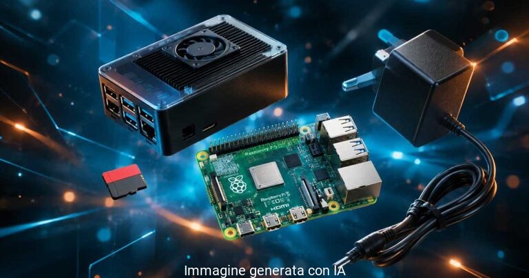 Kit hardware completo per Home Assistant con scheda Raspberry Pi, alimentatore originale ufficiale, memoria MicroSD High Endurance e case dissipatore